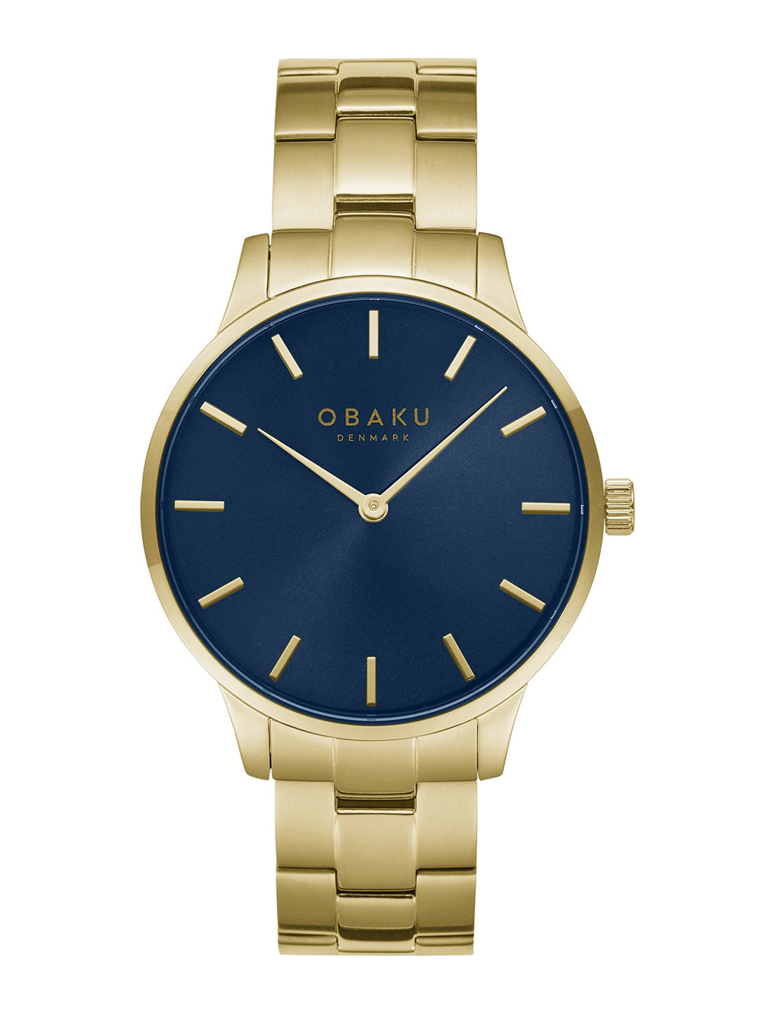 Obaku Men Brass Dial & Stainless Steel Quartz Analogue Watch V247GXGLSG