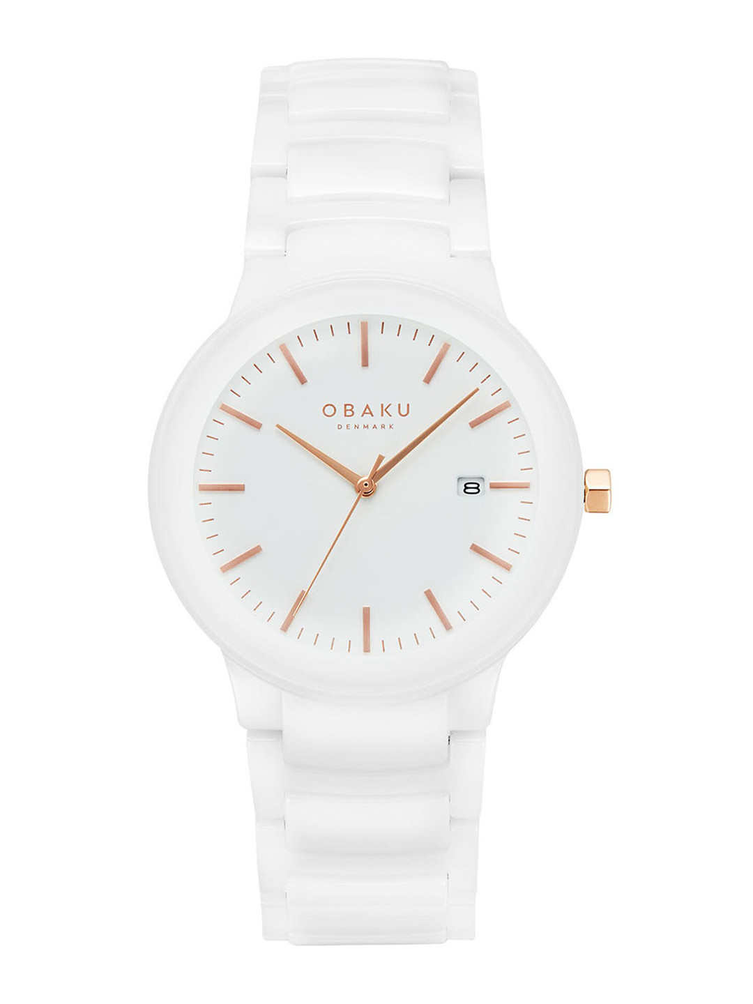 Obaku Women Brass Dial & Ceramic Straps Analogue Watch V280LDWWCW