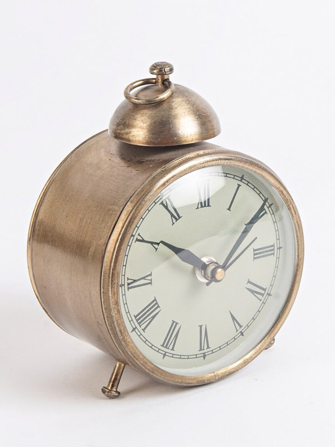 Fabindia Rajyavati Off White Metal Traditional Analogue Table Clock