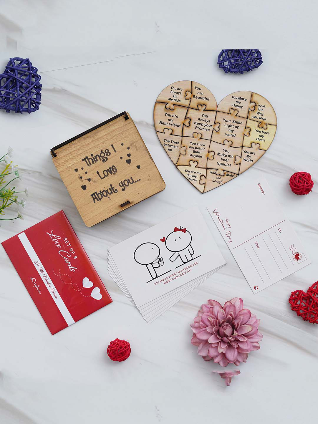 eCraftIndia 2 Pcs Red & Brown Valentine Gift Set