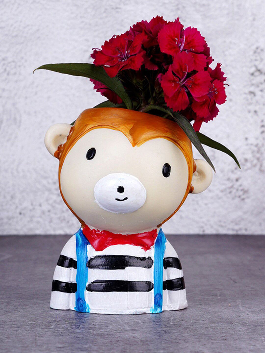 FASHIYANOO Small Pot White Polyresin Glossy Living Room Small Showpiece - 4 Inches