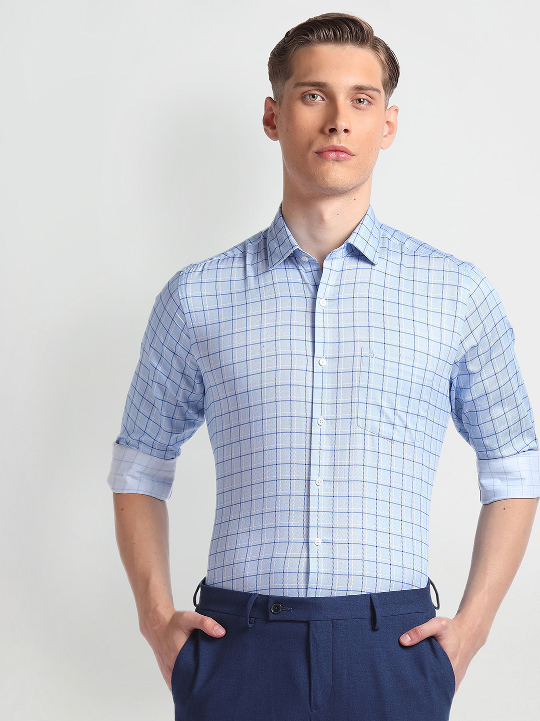 Arrow Tartan Check Slim Fit Formal Shirt