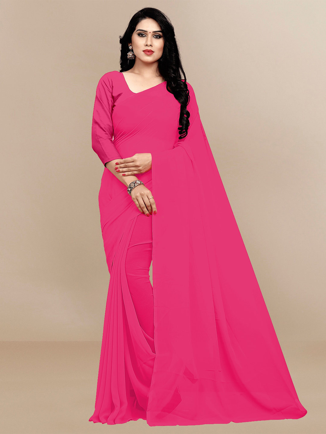Sidhidata Solid Pure Georgette Saree