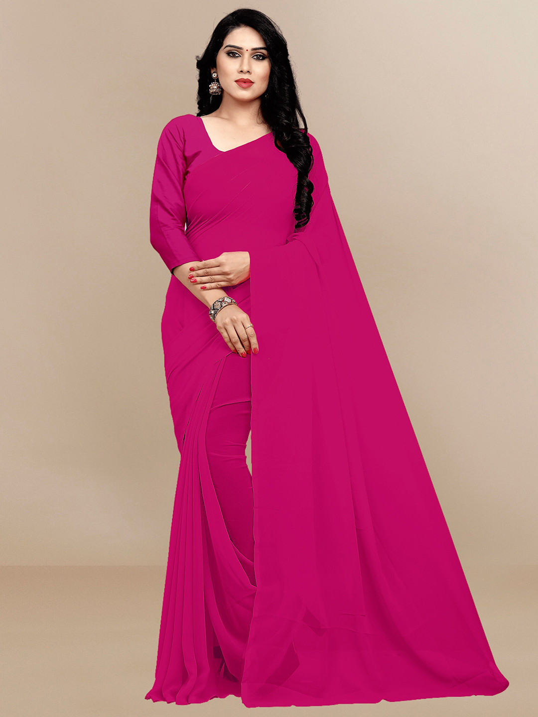 Sidhidata Magenta Pure Georgette Saree