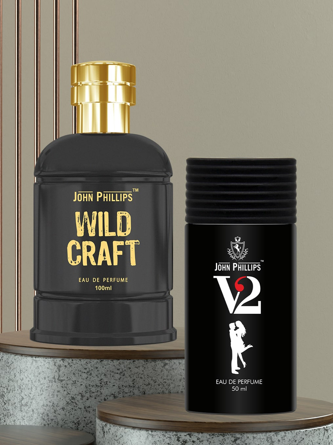 JOHN PHILLIPS Set Of 2 Eau De Parfum - V2 50ml & Men Wildcraft 100ml