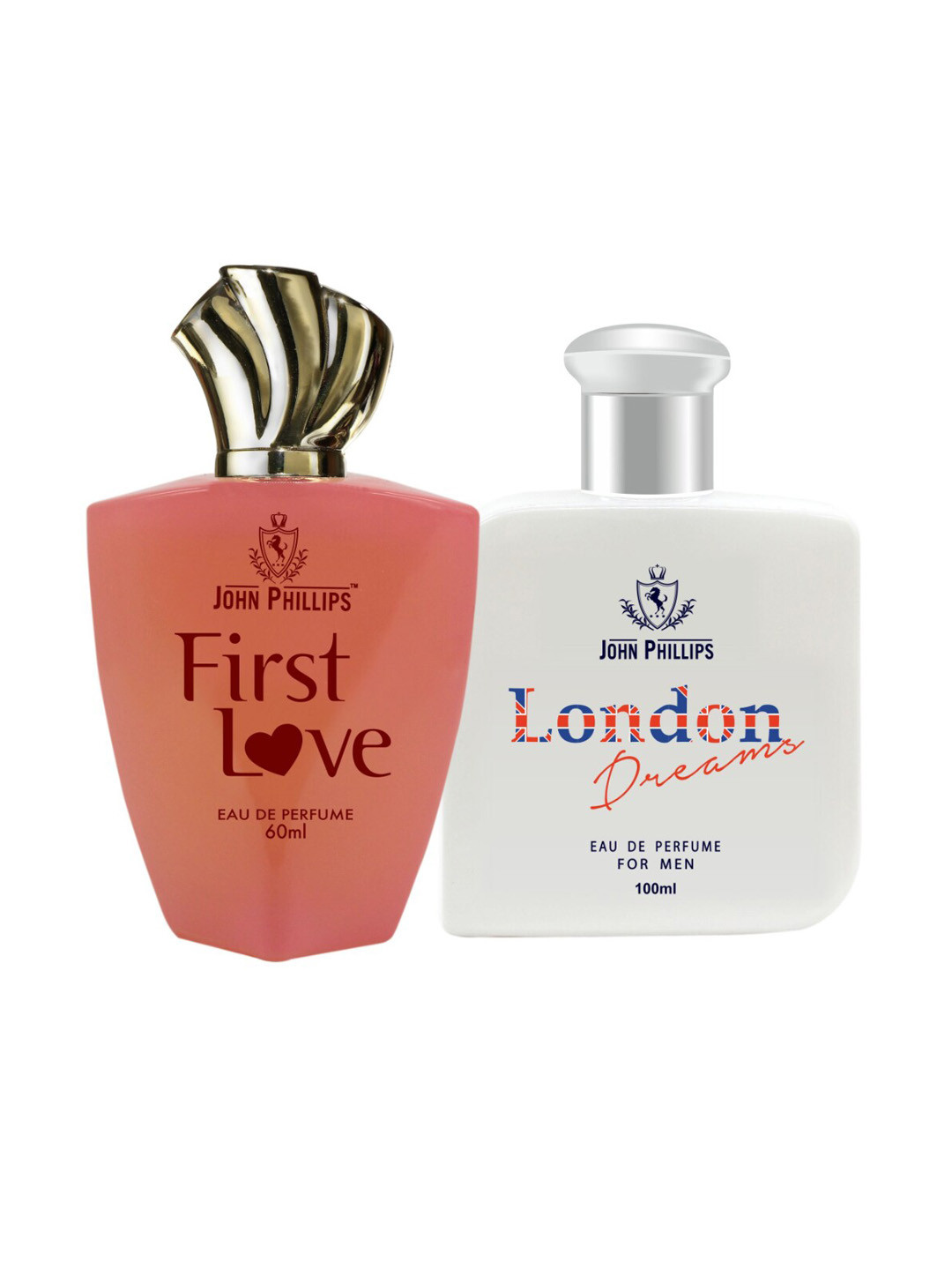 JOHN PHILLIPS Set Of 2 Eau De Parfum - Men London Dreams 100ml & Women First Love 60ml