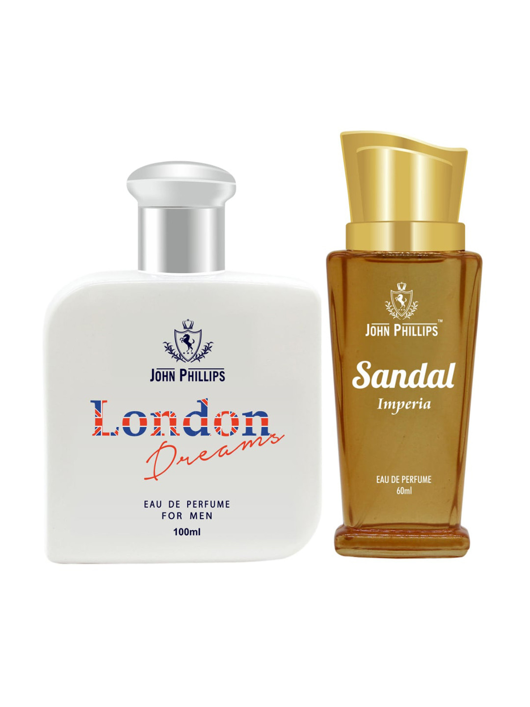 JOHN PHILLIPS Set of 2 Long Lasting Eau De Parfum - London Dreams 100 ml & Sandal 60 ml