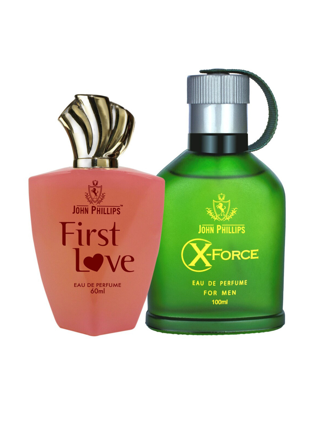 JOHN PHILLIPS Set Of 2 Eau De Parfum - Women First Love 60ml & Men X-Force 100ml