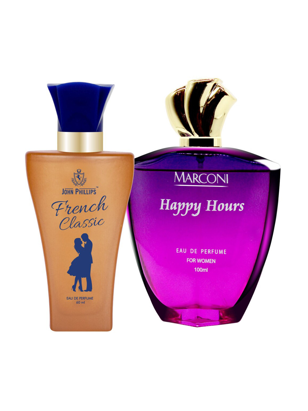 JOHN PHILLIPS Set of 2 Long Lasting Eau De Parfum - French Classic 60 ml & Macroni 100 ml