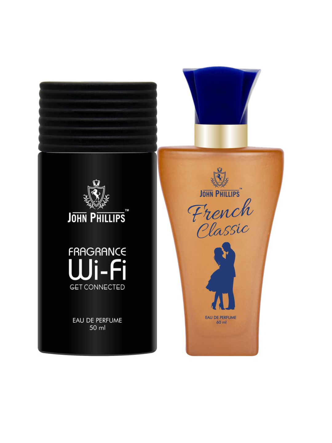 JOHN PHILLIPS Set of 2 Eau De Parfum - French Classic 60 ml & Fragrance Wifi 50 ml