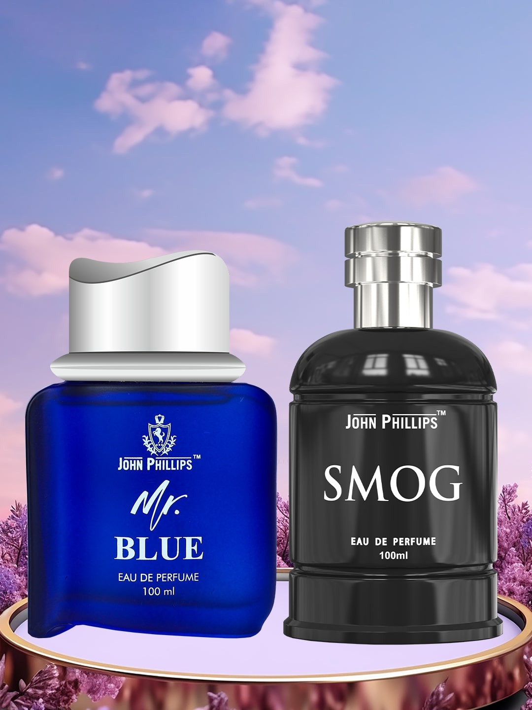 JOHN PHILLIPS Set of 2 Eau De Parfum 100 ml Each -Mr. Blue & Men Smog