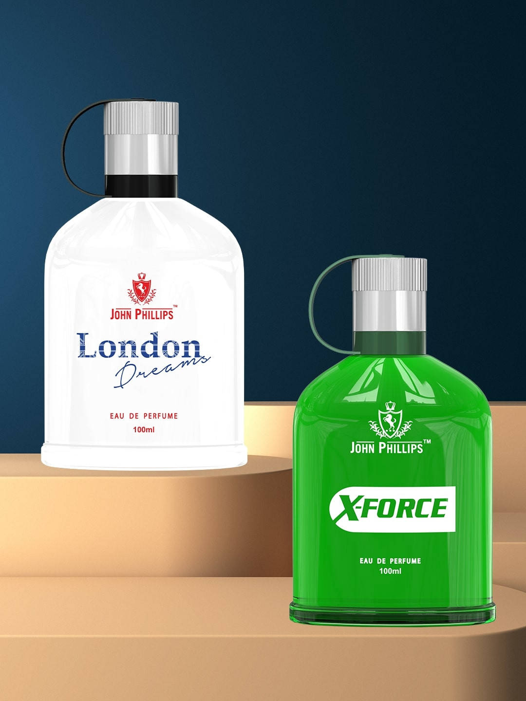 JOHN PHILLIPS London Dreams & X Force 2 Pcs Long Lasting Eau De Parfum  100 ml Each