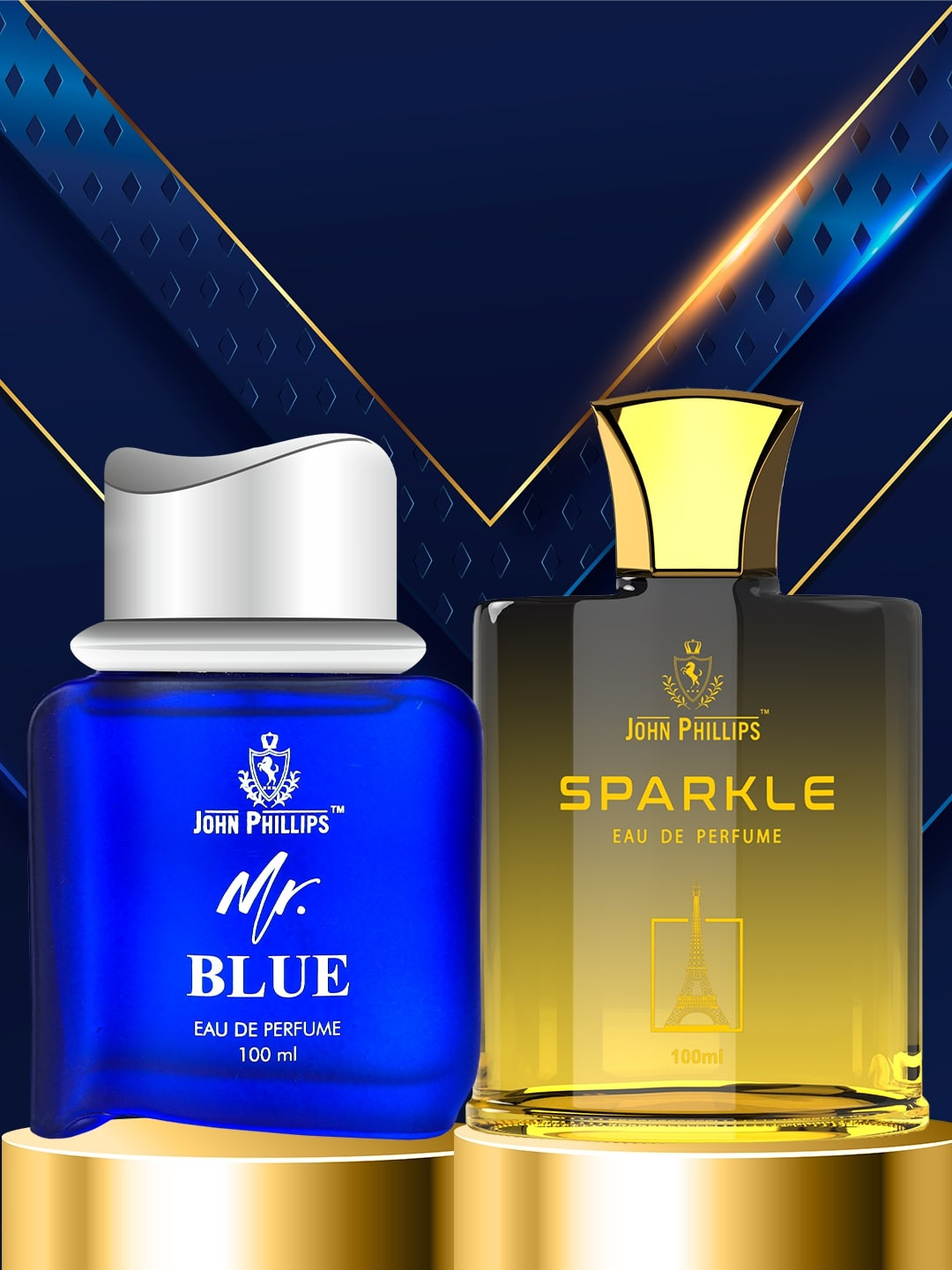 JOHN PHILLIPS Set Of 2 Mr.Blue Eau De Perfume & Sparkle Eau De Perfume - 100ml Each