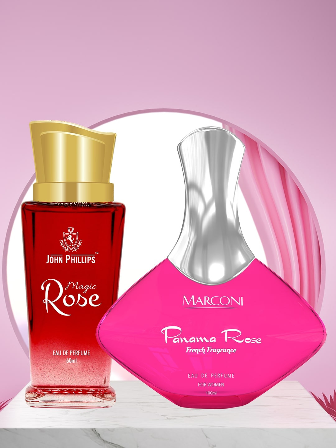JOHN PHILLIPS Set Of 2 Magic Rose 60 ml & Marconi Parconi Eau De Perfume 100 ml