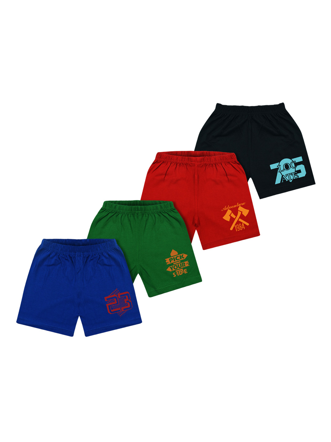 Silver Fang Boys Pack Of 4 Cotton Shorts