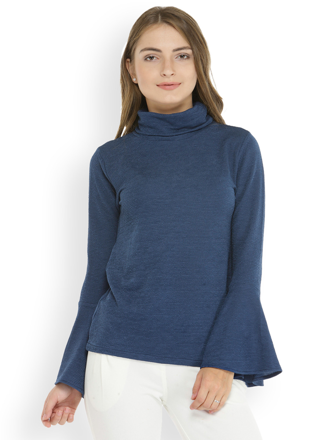 Zima Leto Women Blue Solid Pullover