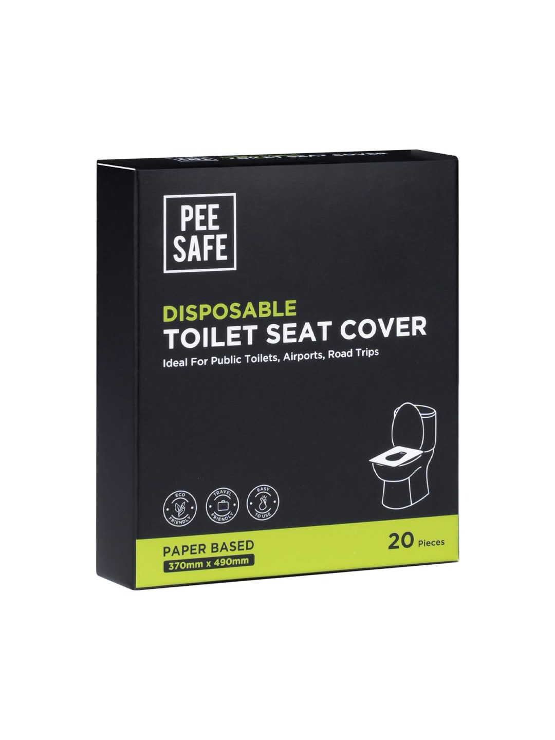 PEESAFE Compact & Foldable Disposable Toilet Seat Covers - 20 Pcs
