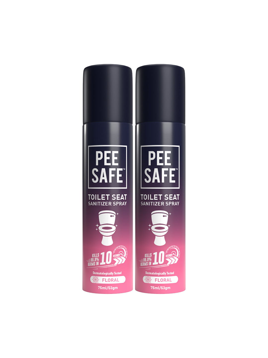 PEESAFE Set of 2 Toilet Seat Sanitizer Spray 75 ml each - Floral