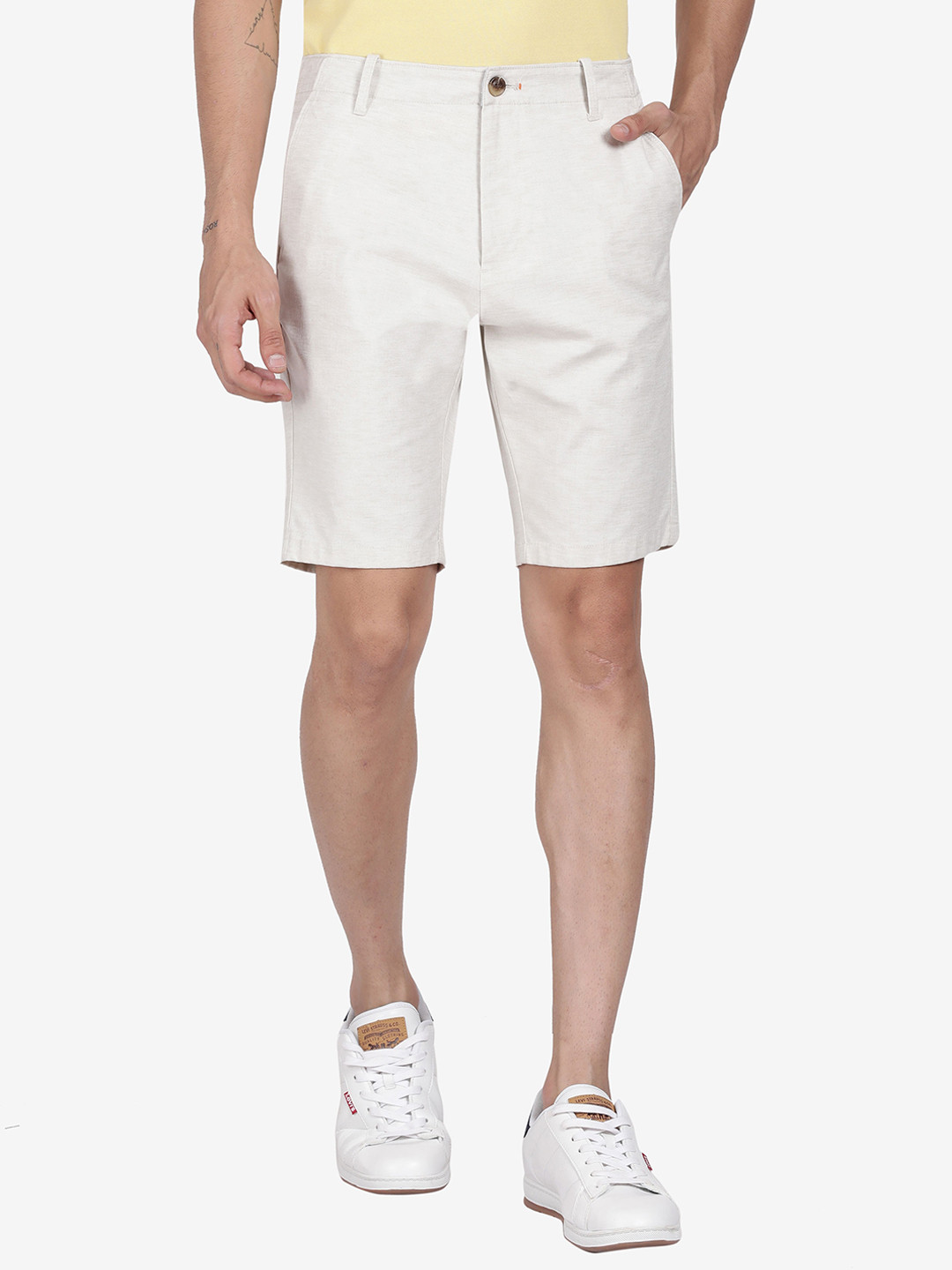 t-base Men Mid Rise Cotton Shorts