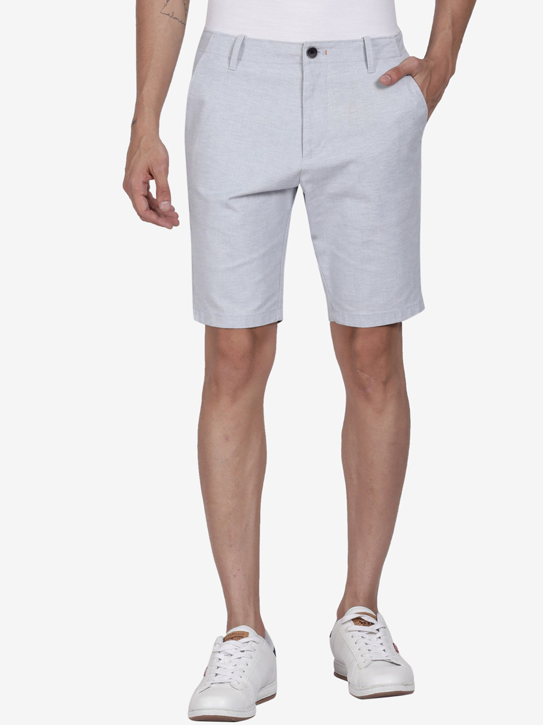 t-base Men Mid-Rise Cotton Linen Chino Shorts