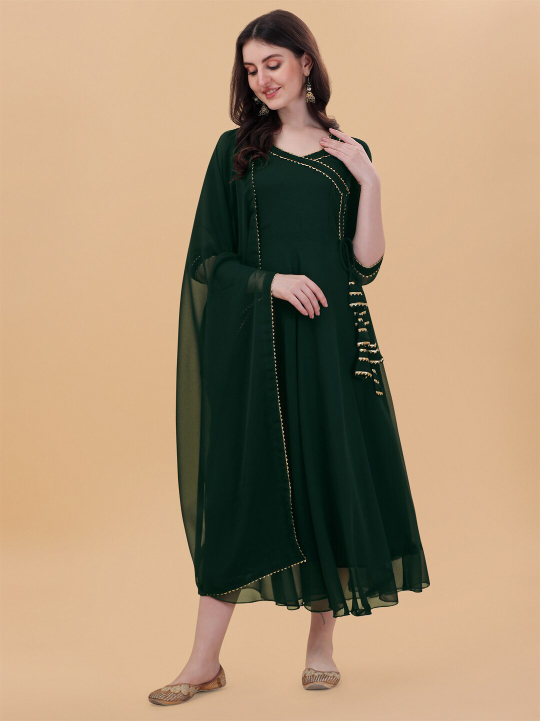 PMD Fashion Georgette Anarkali Kurta With Dupatta