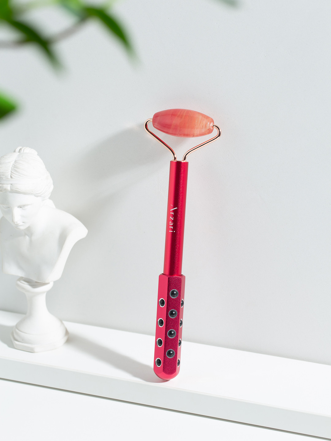 Arzari 24 Germanium Jade Facial Massaging Roller - Red Obsidian