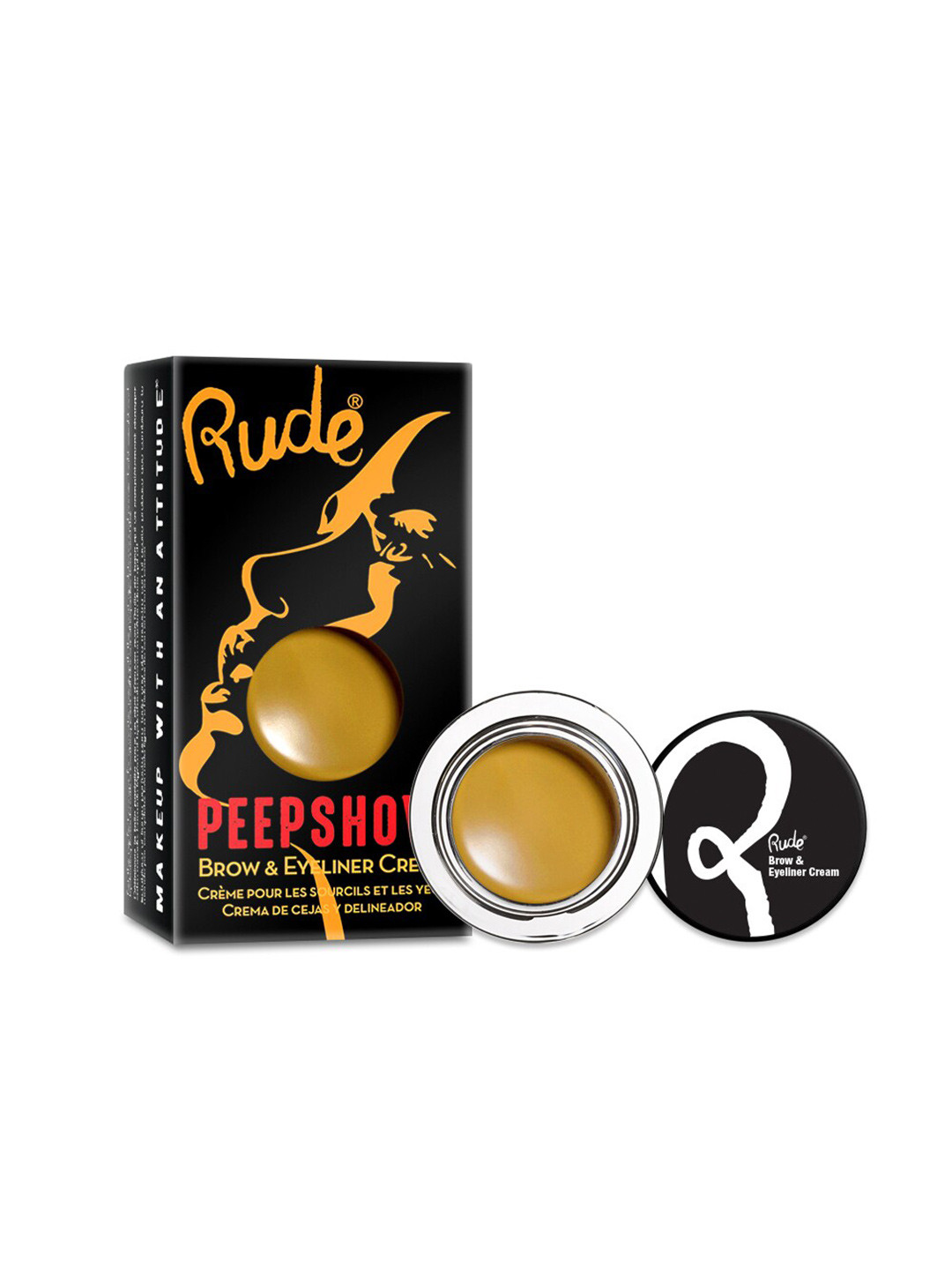 Rude Cosmetics Cruelty-Free Peep Show Brow & Eyeliner Cream 3 g - Hush