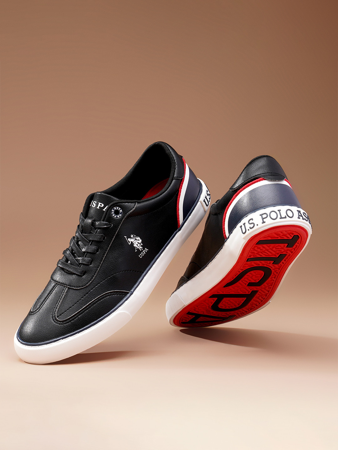 U.S. Polo Assn. Men Contrast Sole Lace-Up Sneakers