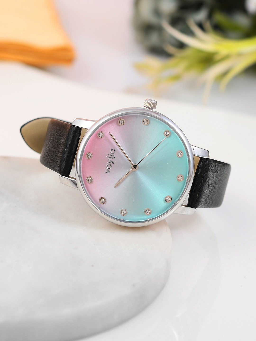 Voylla Studded Multicoloured Dial Watch