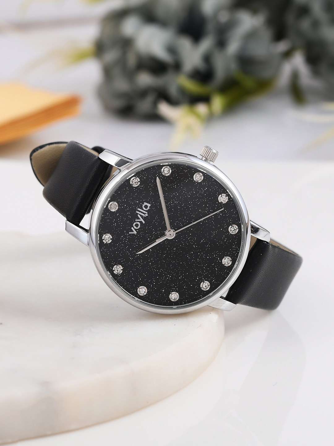 Voylla Women Embellished Dial & Leather Bracelet Style Straps Analogue Watch 8905124490107