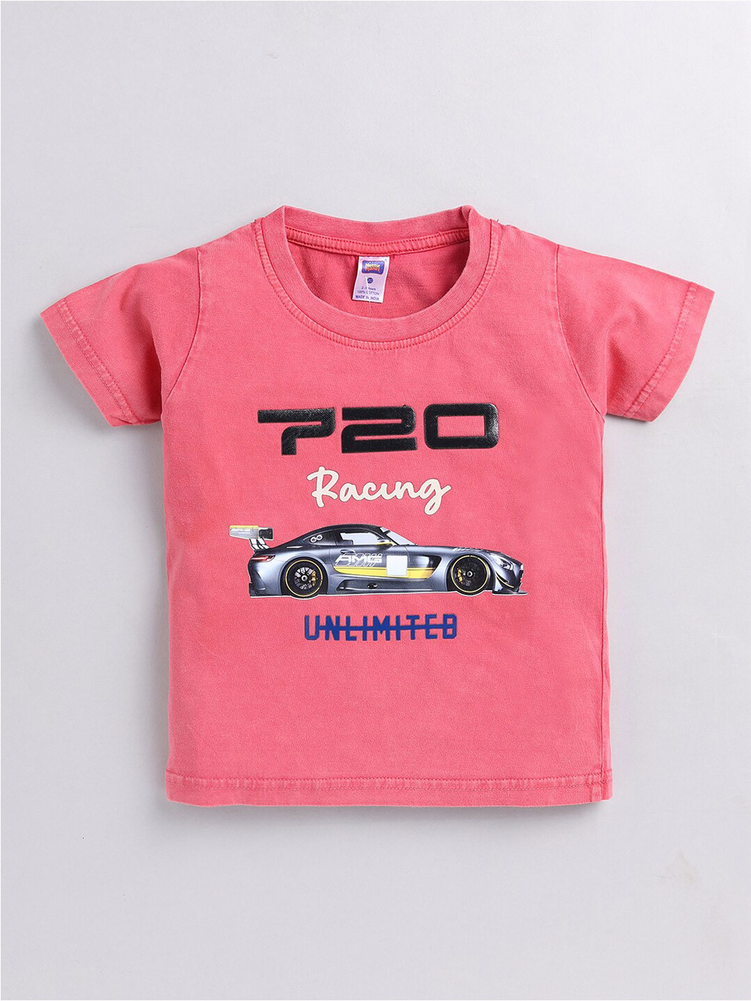 Nottie Planet Girls Typography Printed And Embroidered Detail Pure Cotton T-shirt