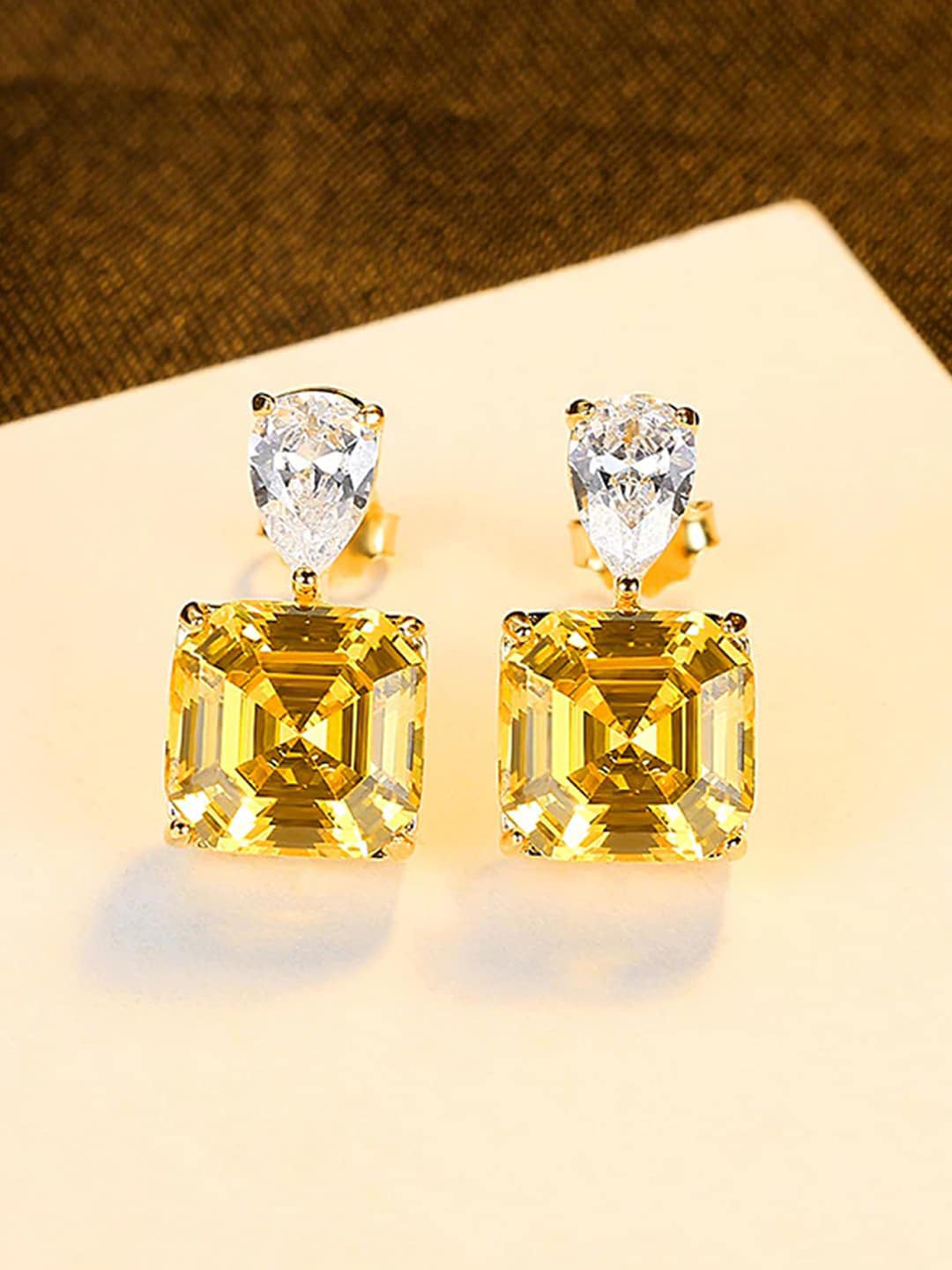 Raajsi by Yellow Chimes Contemporary 925 Sterling Silver Plated Drop Earrings