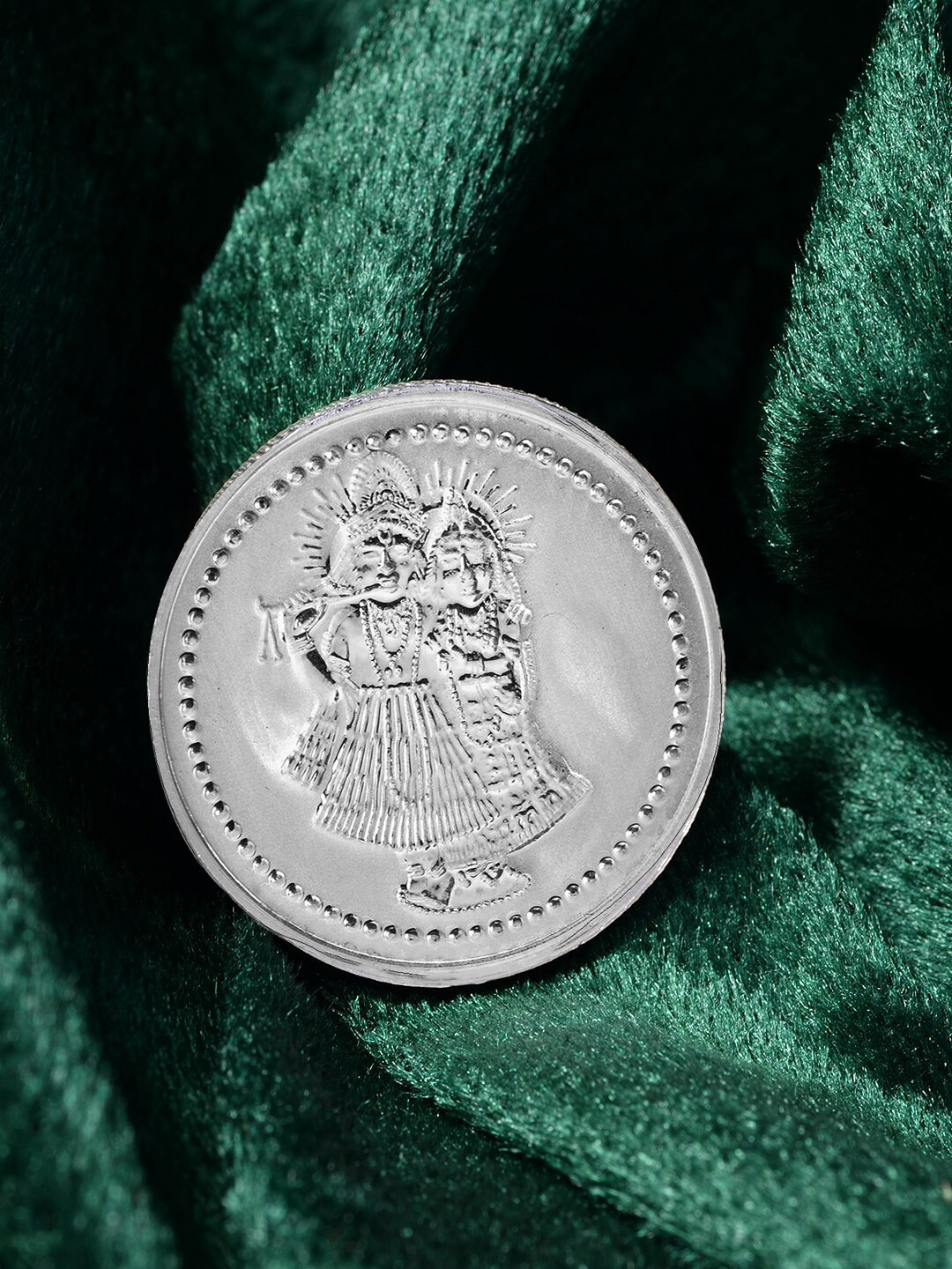 Saraf RS Jewellery Enchanting Radhe Krishna 10 gram 999 Round Silver Coin