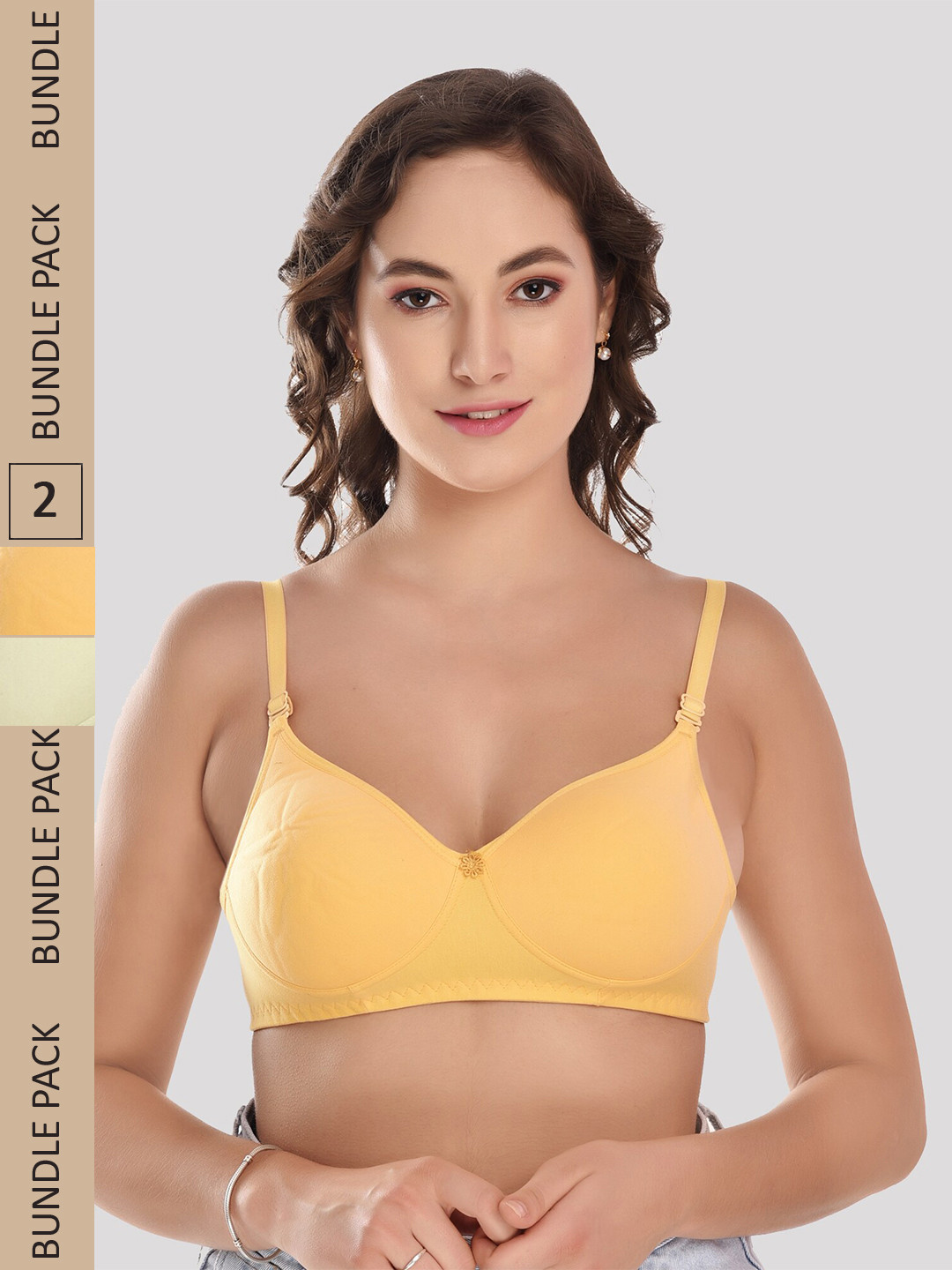 Designer Bugs Pack of 2 T-Shirt Lightly Padded Full coverage Cotton Bra