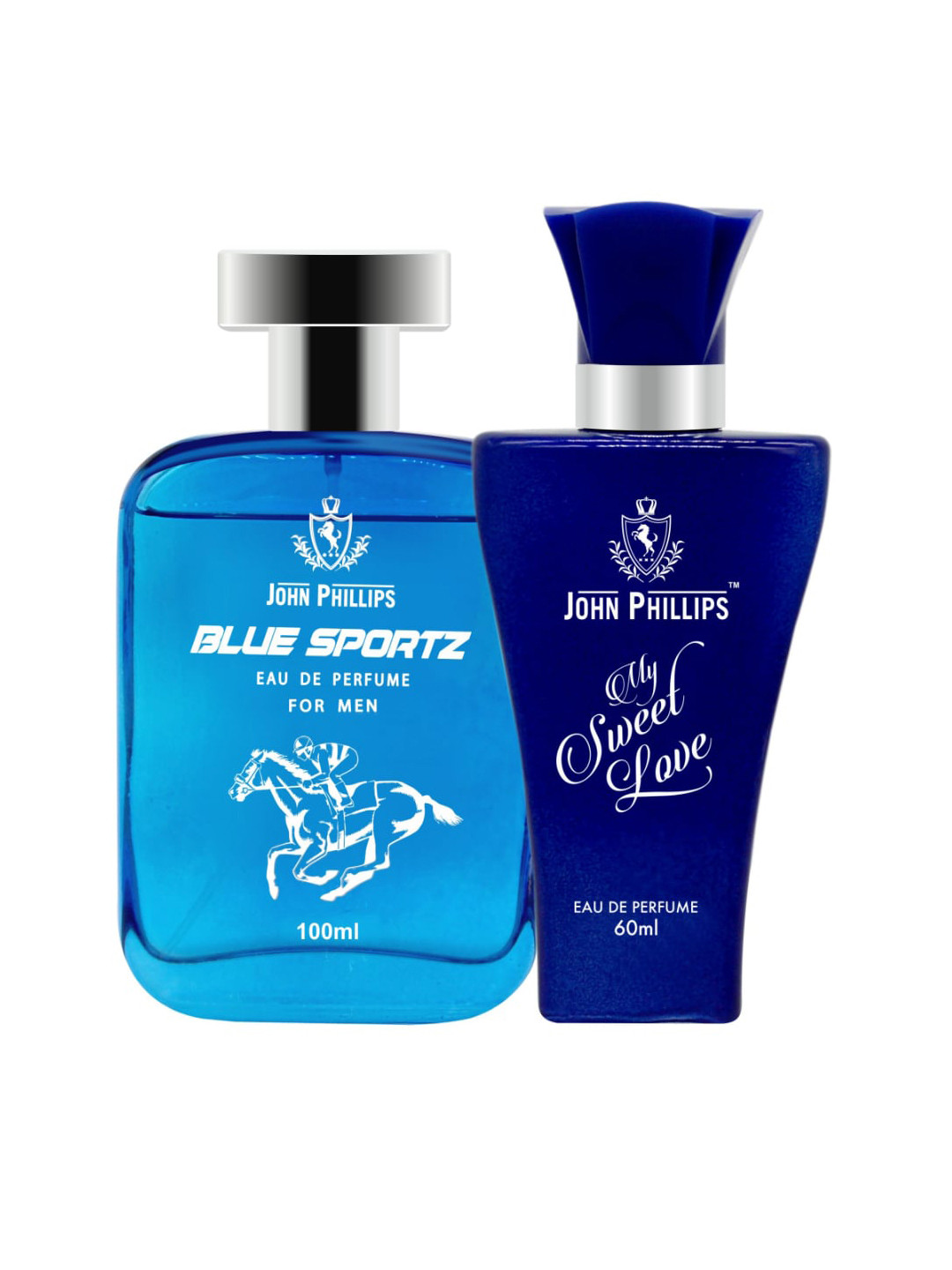 JOHN PHILLIPS Set Of 2 Blue Sportz 100 ml & My Sweet 60 ml Love Long Lasting Eau De Parfum