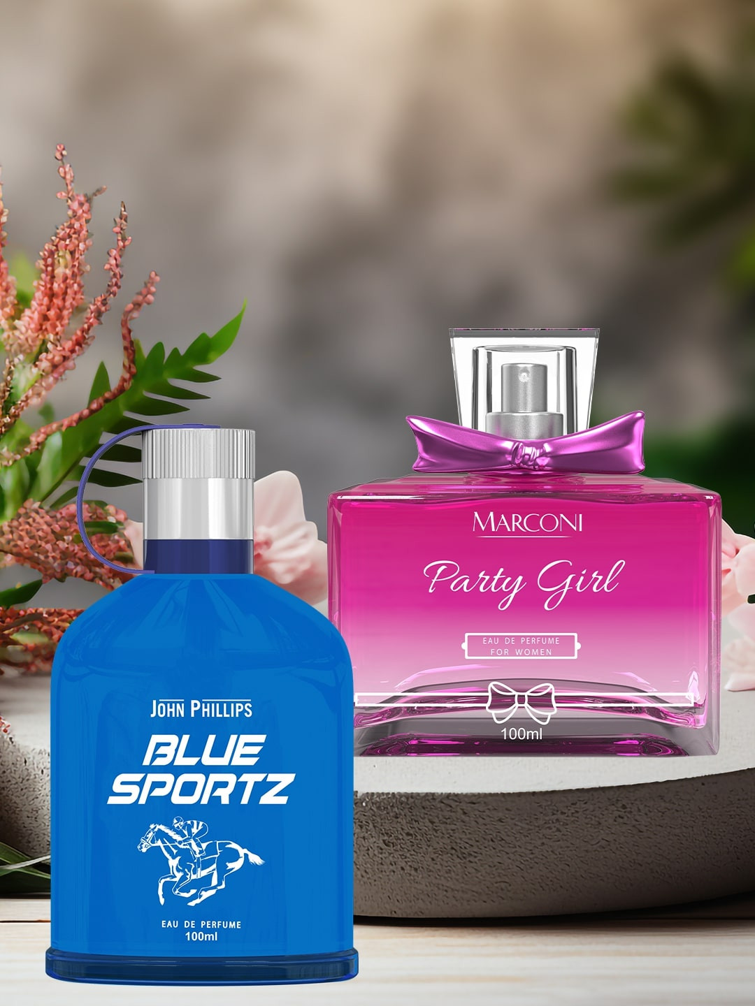 JOHN PHILLIPS Set Of 2 Blue Sportz & Marconi Party Girl Eau De Perfume -100ml Each