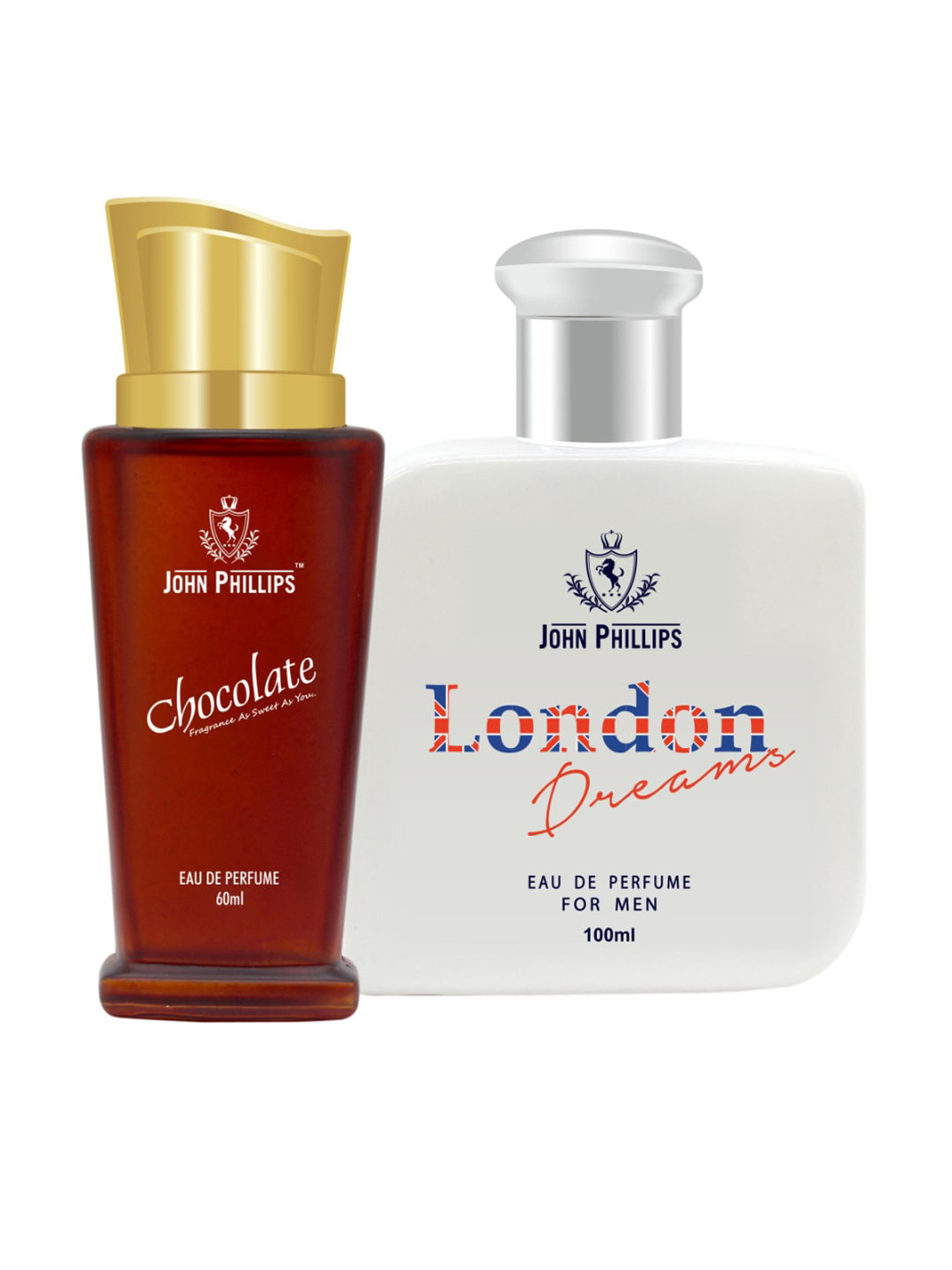 JOHN PHILLIPS Set Of 2 Chocolate 60 ml & London Dreams 100 ml Long Lasting Eau De Parfum