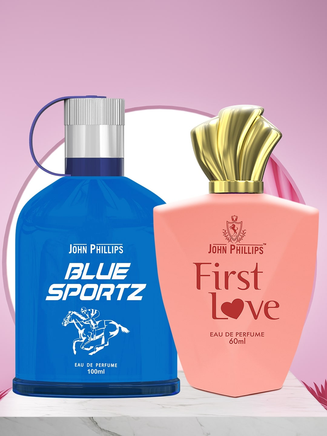 JOHN PHILLIPS Set Of 2 Blue Sportz 100 ml & First Love Long Lasting Eau De Parfum 60 ml