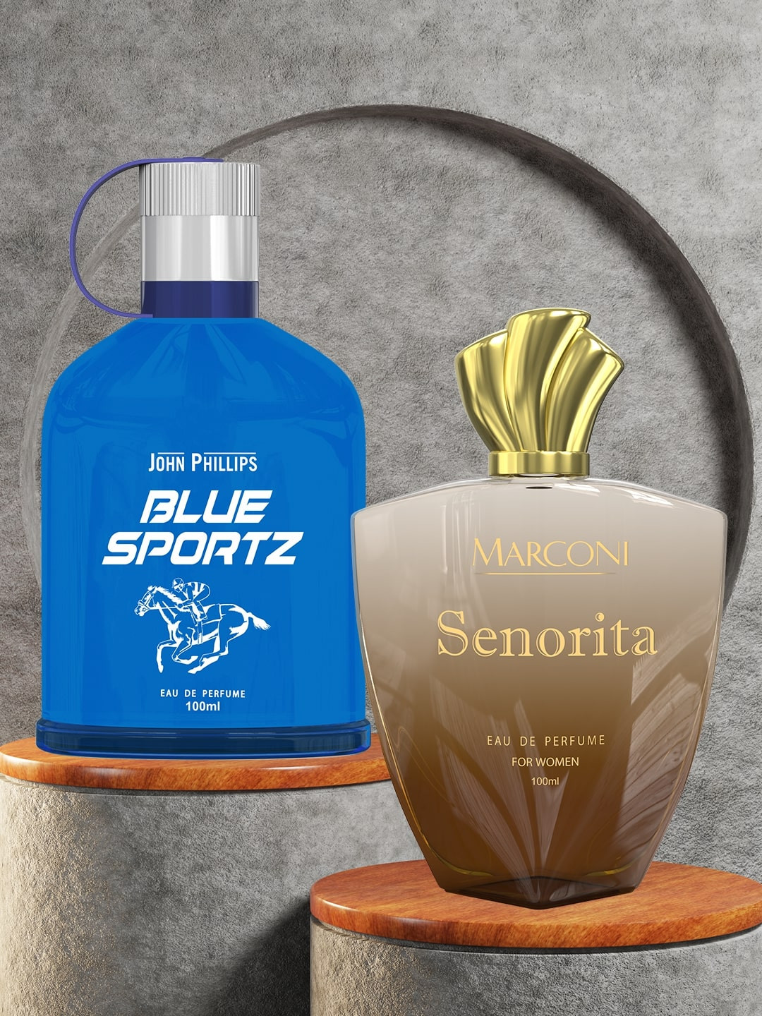 JOHN PHILLIPS Set Of 2 Blue Sportz & Marconi Senorita Eau De Parfum 100 ml Each