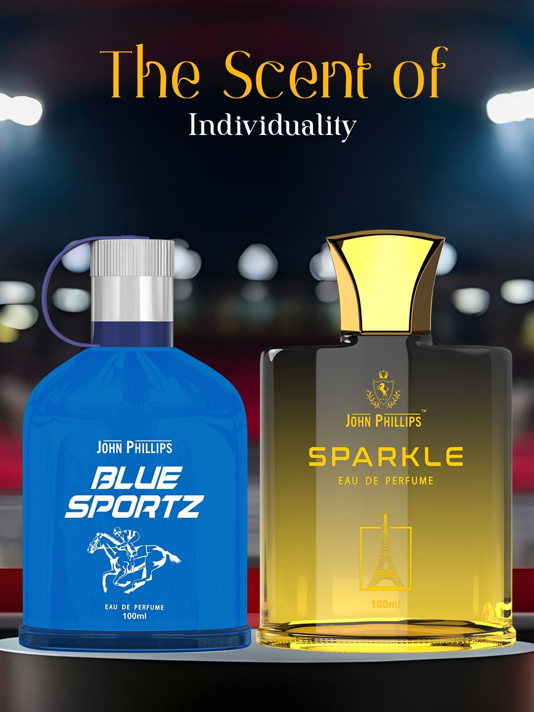 JOHN PHILLIPS Blue Sportz & Sparkle Set Of 2 Long Lasting Eau De Parfum 100 ml Each