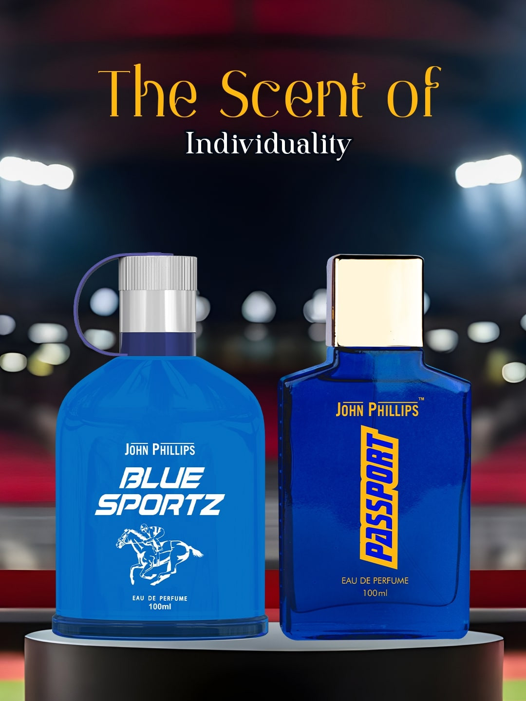 JOHN PHILLIPS Blue Sportz & Passport Set Of 2 Long Lasting Eau De Parfum 100 ml Each