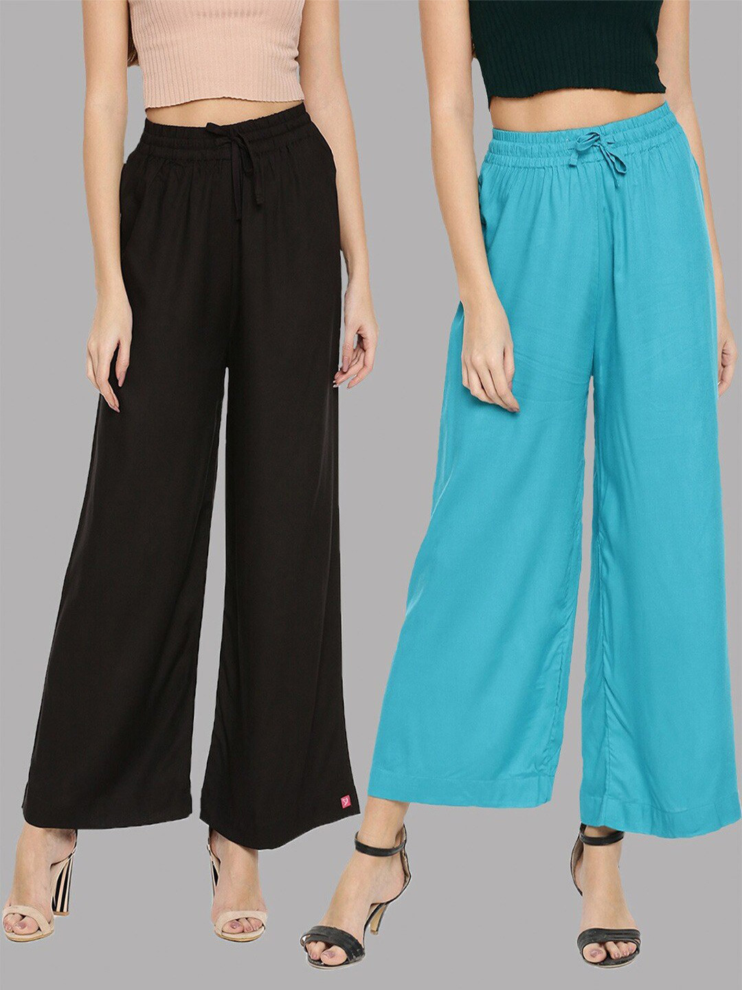 TWIN BIRDS Pack of 2 Wide leg Palazzos
