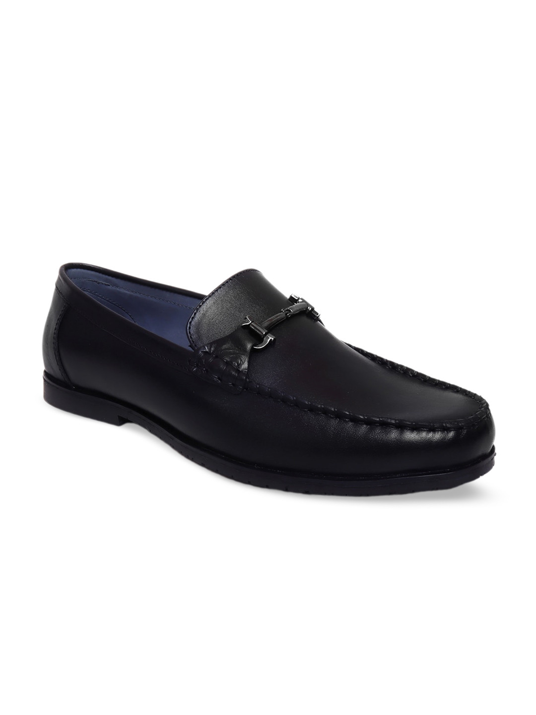 Zoom Shoes Men Leather Formal Loafers With Buckle Detail