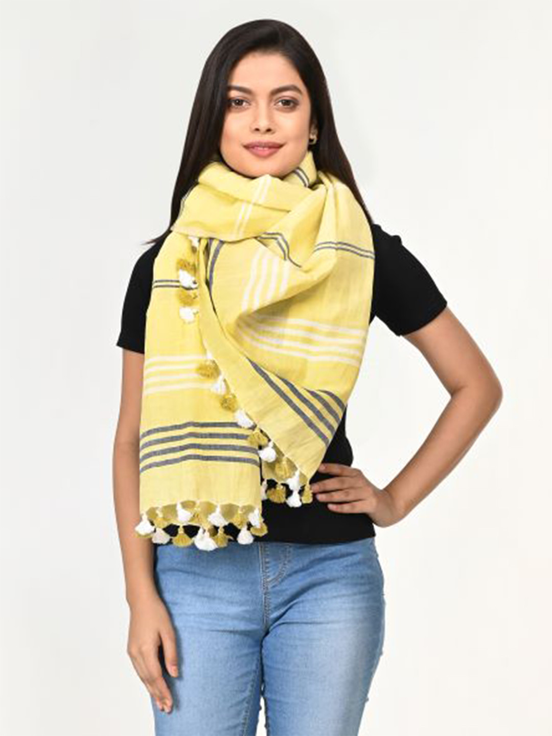 ArtEastri Cotton Linen Handloom Stole