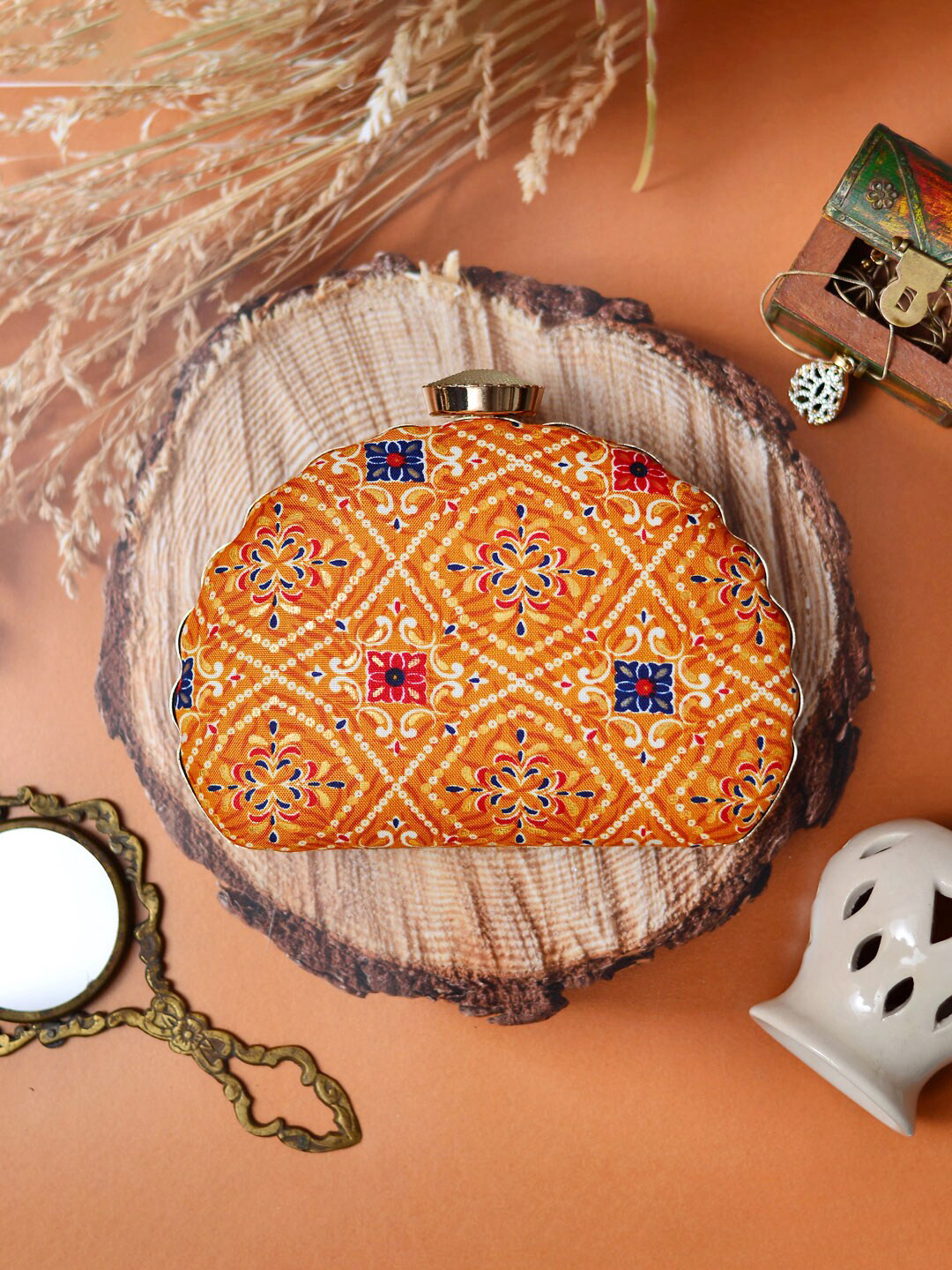 ARTKLIM Ethnic Motif Printed Box Clutch