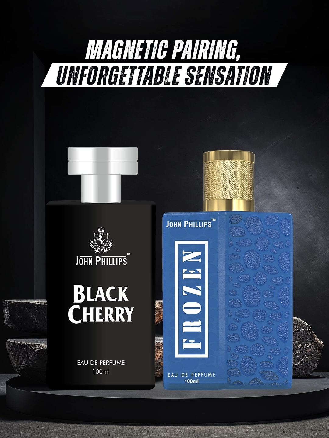 JOHN PHILLIPS Black Cherry & Frozen Set Of 2 Long Lasting Eau De Parfum 100 ml Each