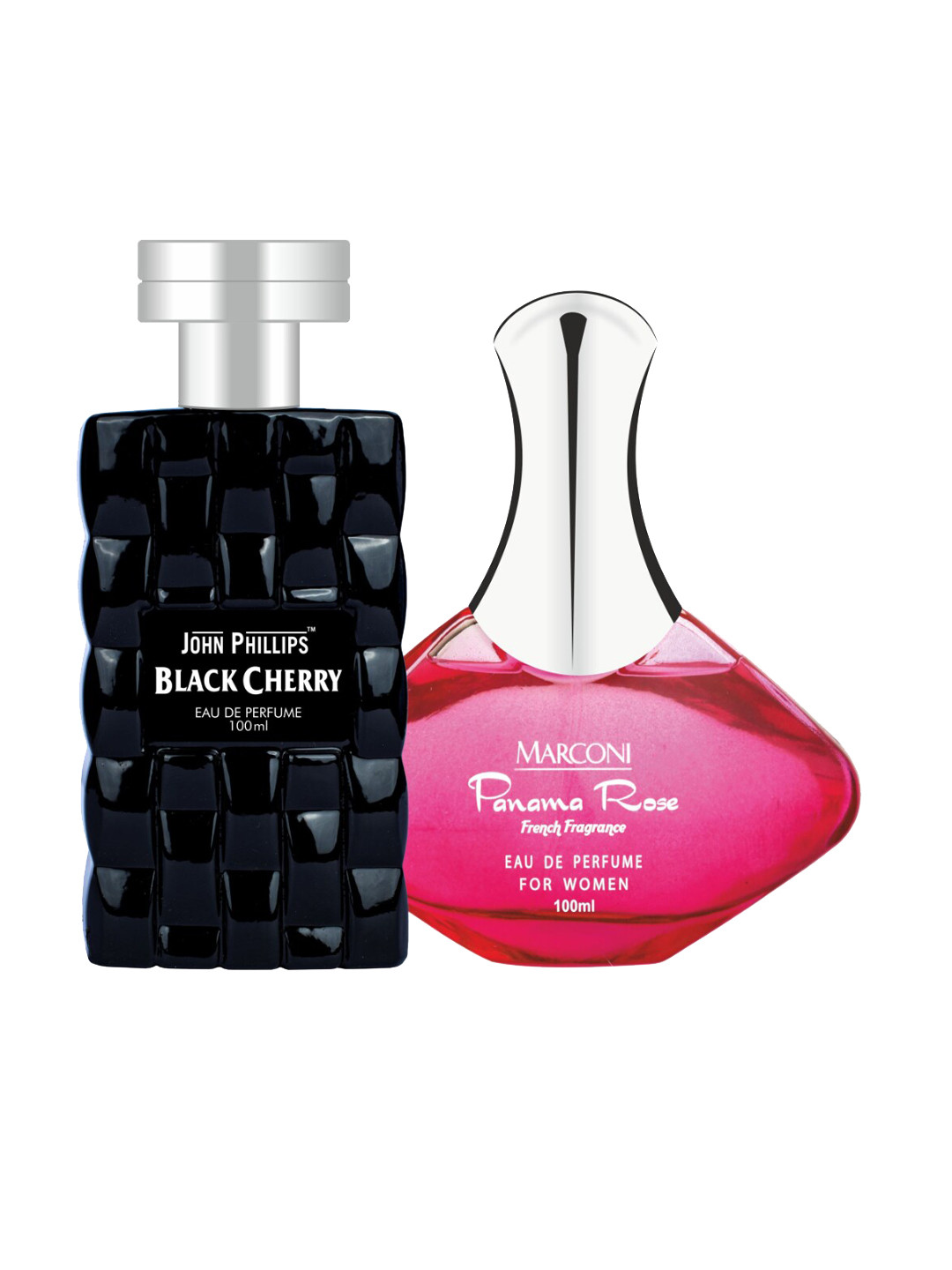 JOHN PHILLIPS Set Of 2 Marconi Panama Rose & Black Cherry Eau De Parfum 100 ml Each
