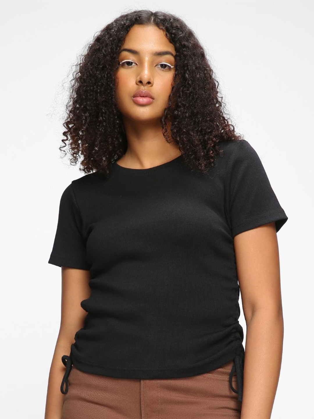 Bewakoof Lace up Oversized Fit Cotton Top