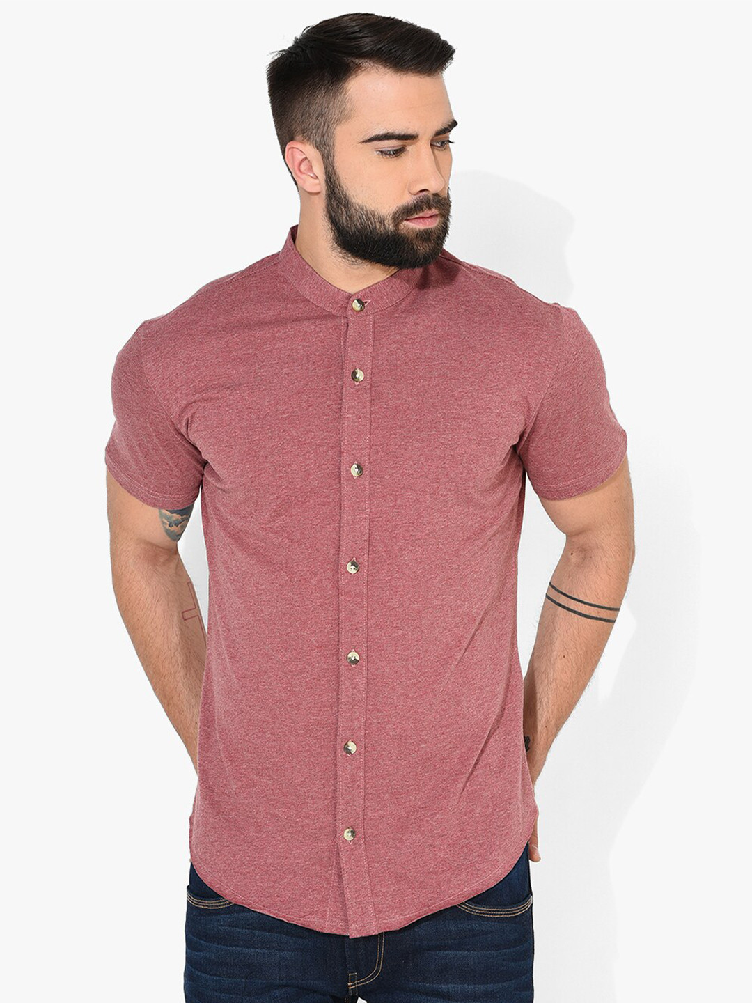 GRITSTONES Men Pink Smart Printed Casual Shirt