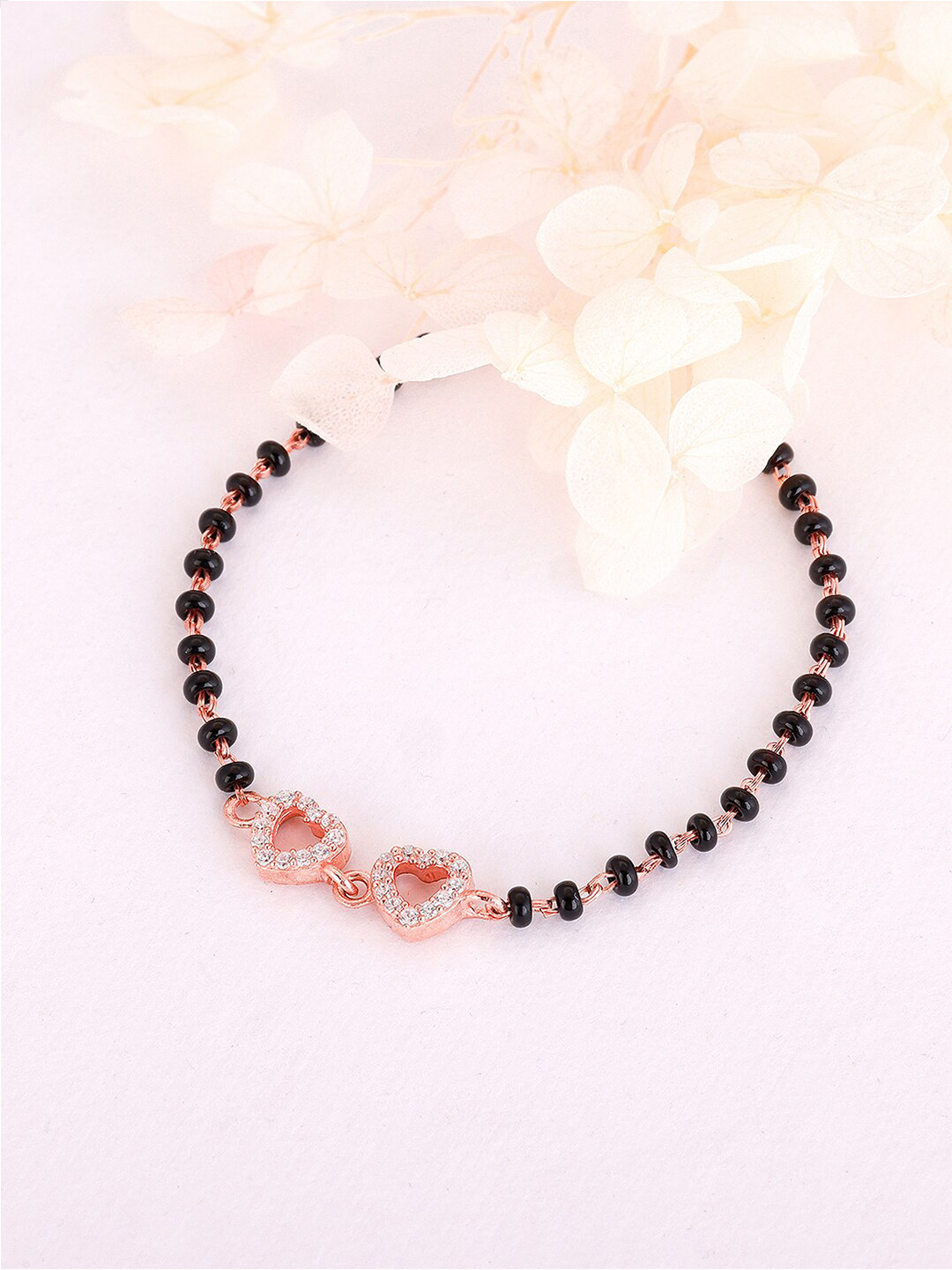 GIVA Girls 925 Sterling Silver Cubic Zirconia Rose Gold-Plated Charm Bracelet